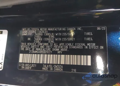 2023 Lexus Rx 350 Premium Plus z USA, uszkodzony, nr VIN 2T2BAMCA9PC029221